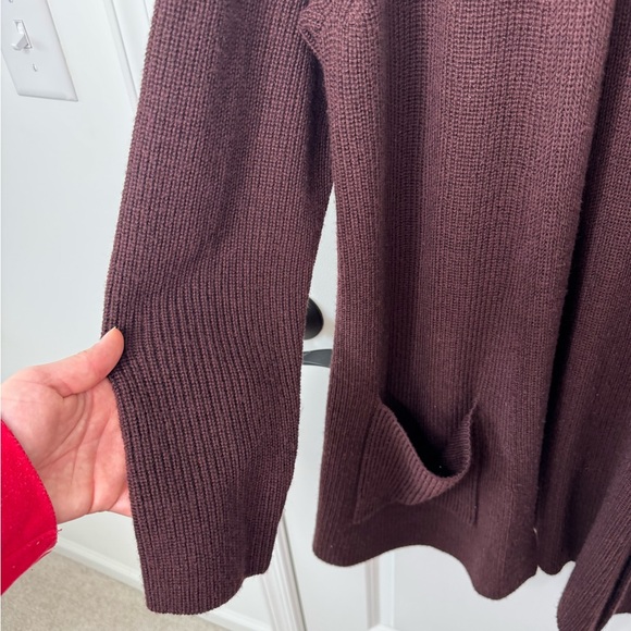 Eileen Fisher burgundy merino wool Open Front Cardigan XL - Picture 4 of 9